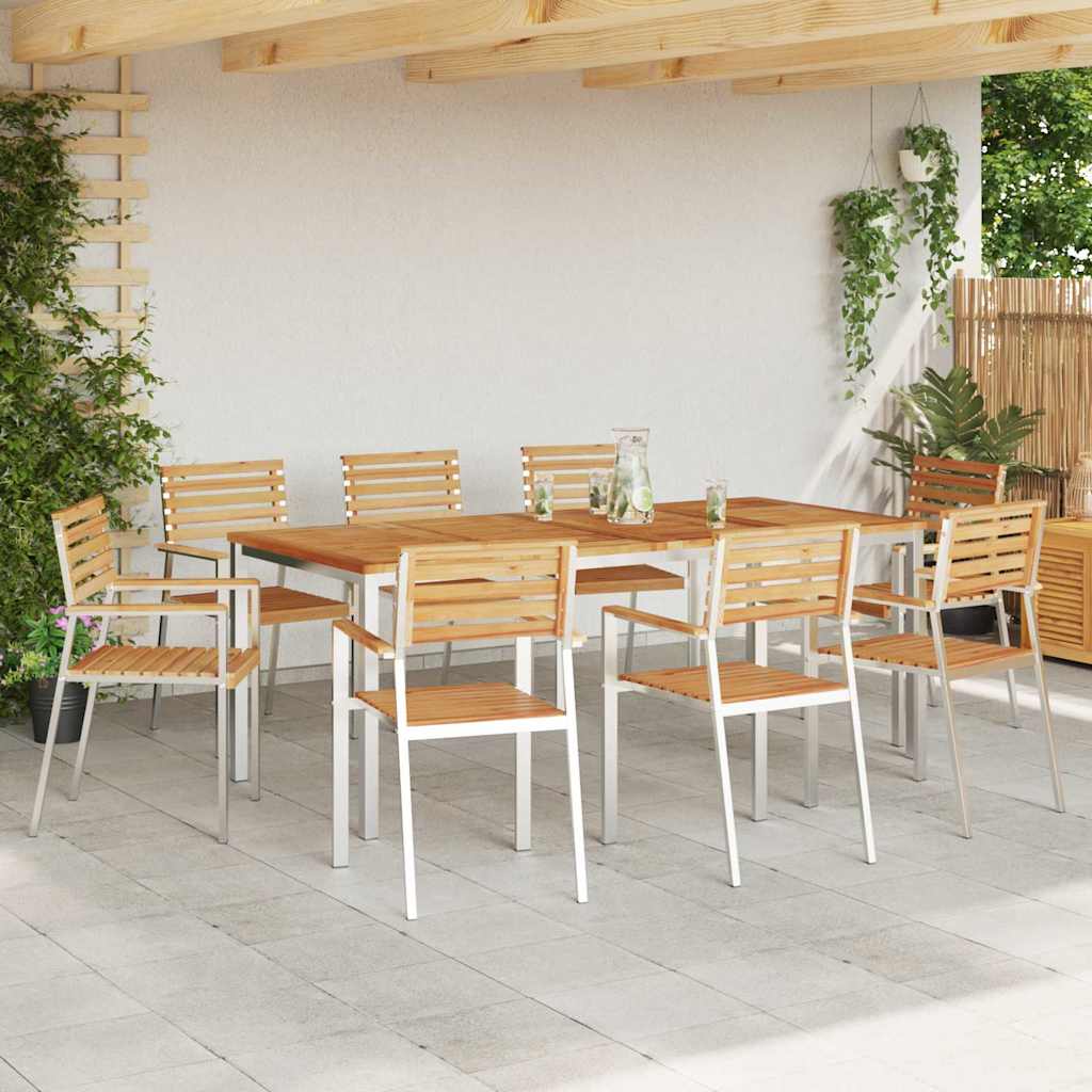 vidaXL Gartenstuhl 8 pcs Öl-Natur 56 x 54,5 x 87 cm Massivholz Teak
