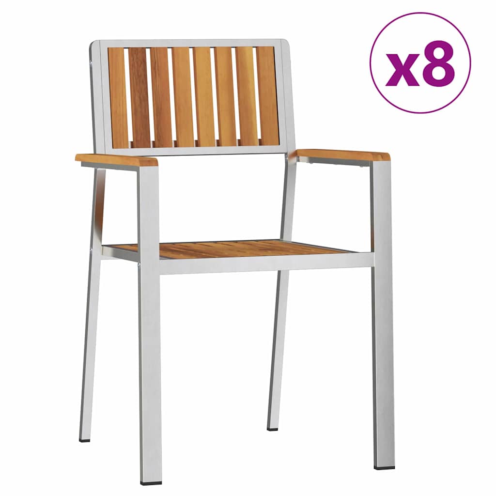 vidaXL Gartenstuhl 8 pcs Braun 56 x 54,5 x 87 cm Massivholz Akazie