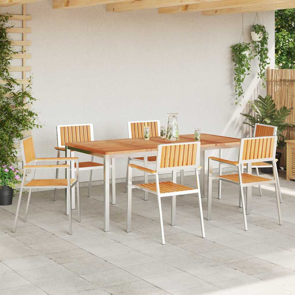 vidaXL Gartenstuhl 6 pcs Braun 56 x 54,5 x 87 cm Massivholz Teak
