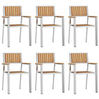 vidaXL Gartenstuhl 6 pcs Braun 56 x 54,5 x 87 cm Massivholz Teak