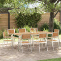 vidaXL Gartenstuhl 8 pcs Braun 56 x 54,5 x 87 cm Massivholz Teak