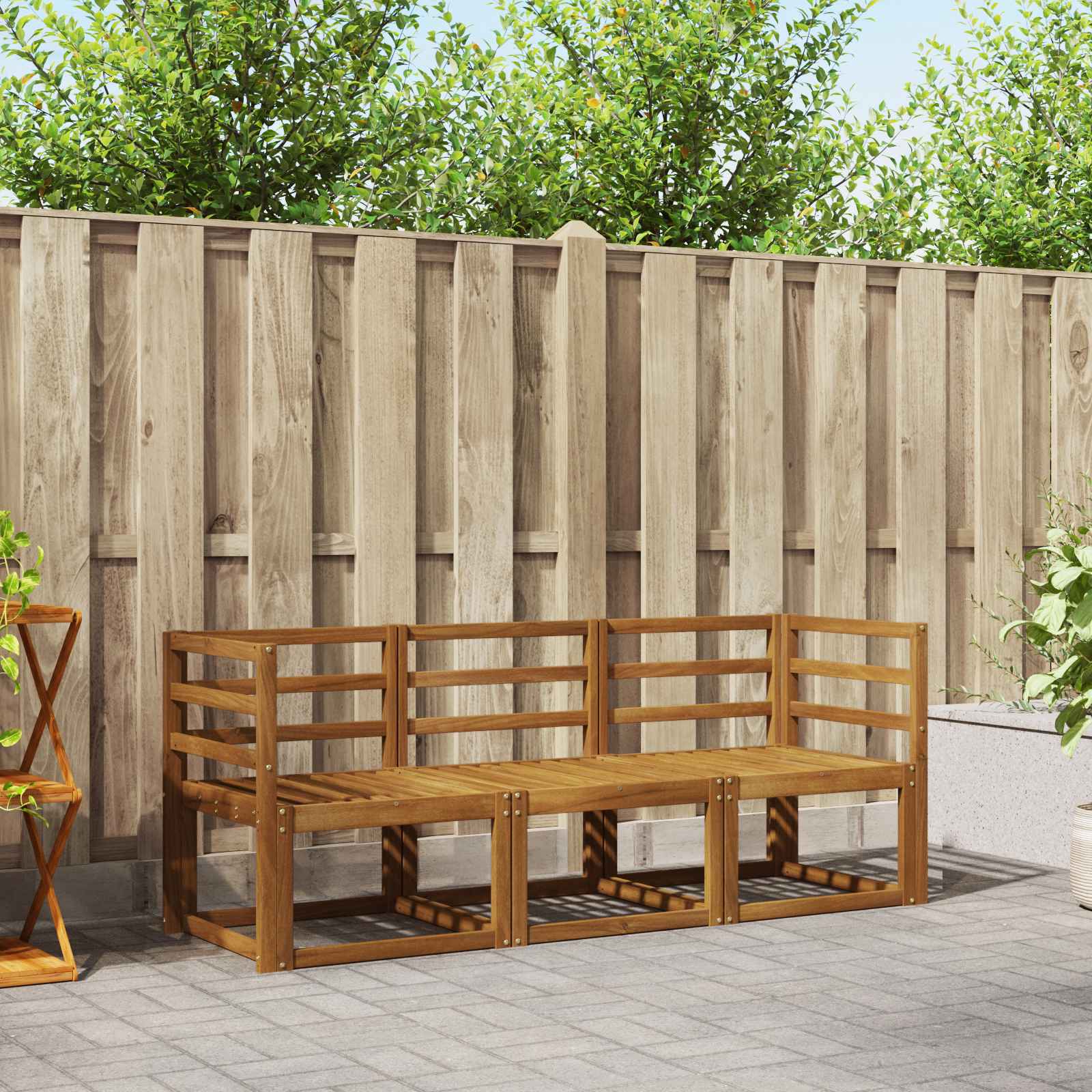 vidaXL Outdoor-Sofagarnitur 3 pcs Natur