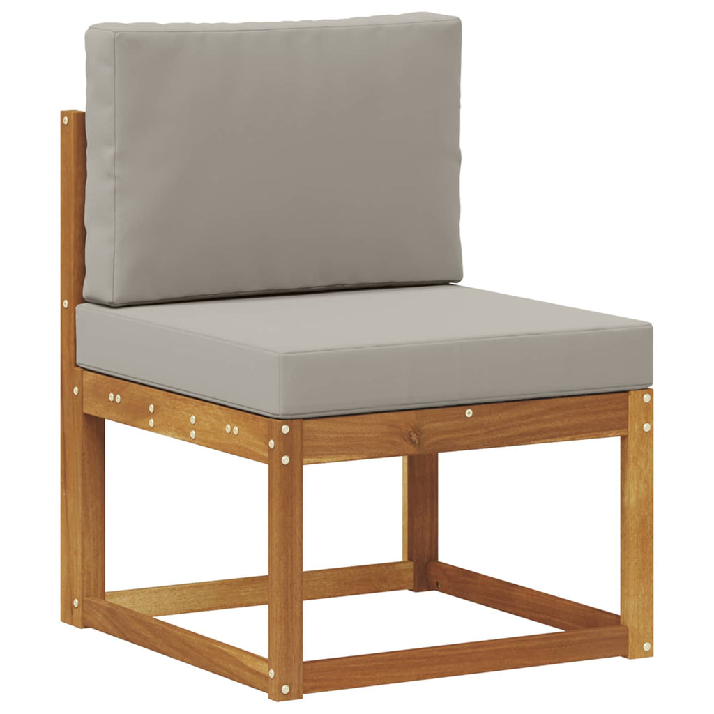 vidaXL Outdoor-Sofagarnitur mit Kissen 5 pcs Natürlich und Hellgrau