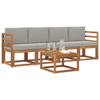 vidaXL Outdoor-Sofagarnitur mit Kissen 5 pcs Natürlich und Hellgrau