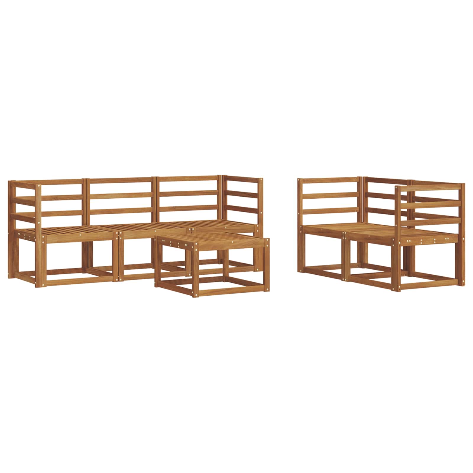 vidaXL Outdoor-Sofagarnitur 6 pcs Natur Massivholz Akazie