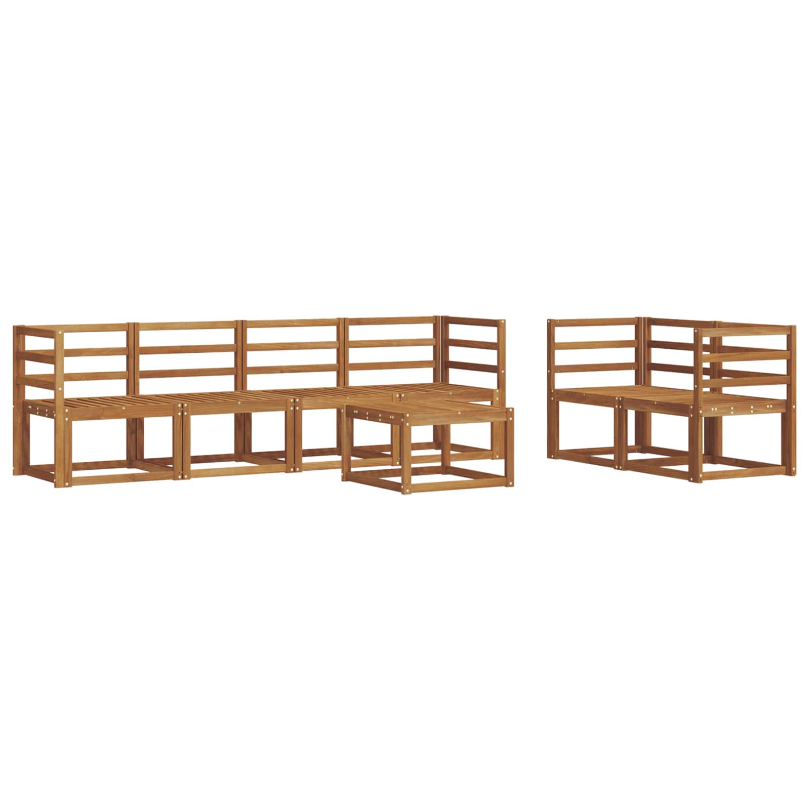 vidaXL Outdoor-Sofagarnitur 7 pcs Natur
