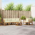 vidaXL Outdoor-Sofagarnitur mit Kissen 7 pcs Natur und Creme