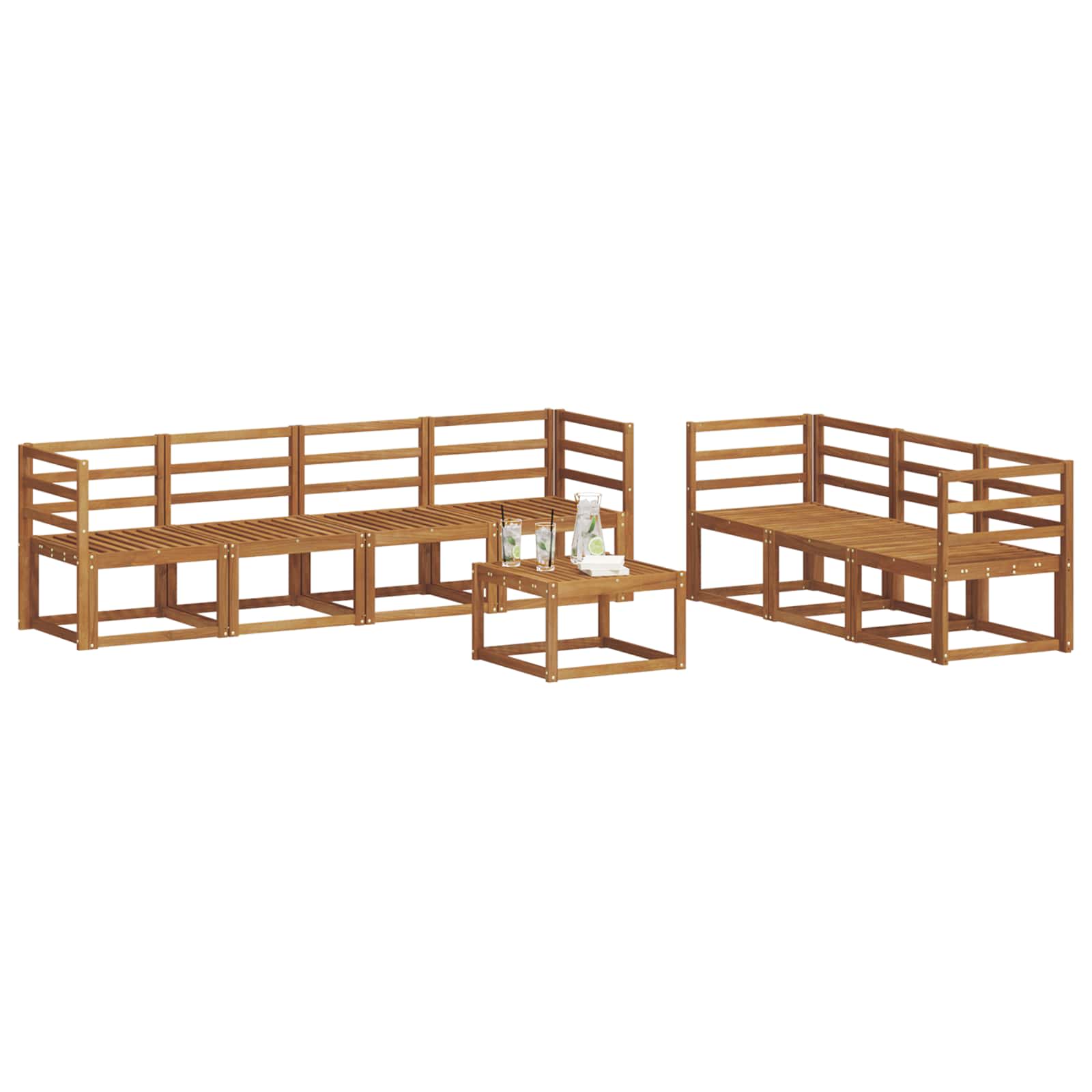 vidaXL Outdoor-Sofagarnitur 8 pcs Natur Massivholz Akazie