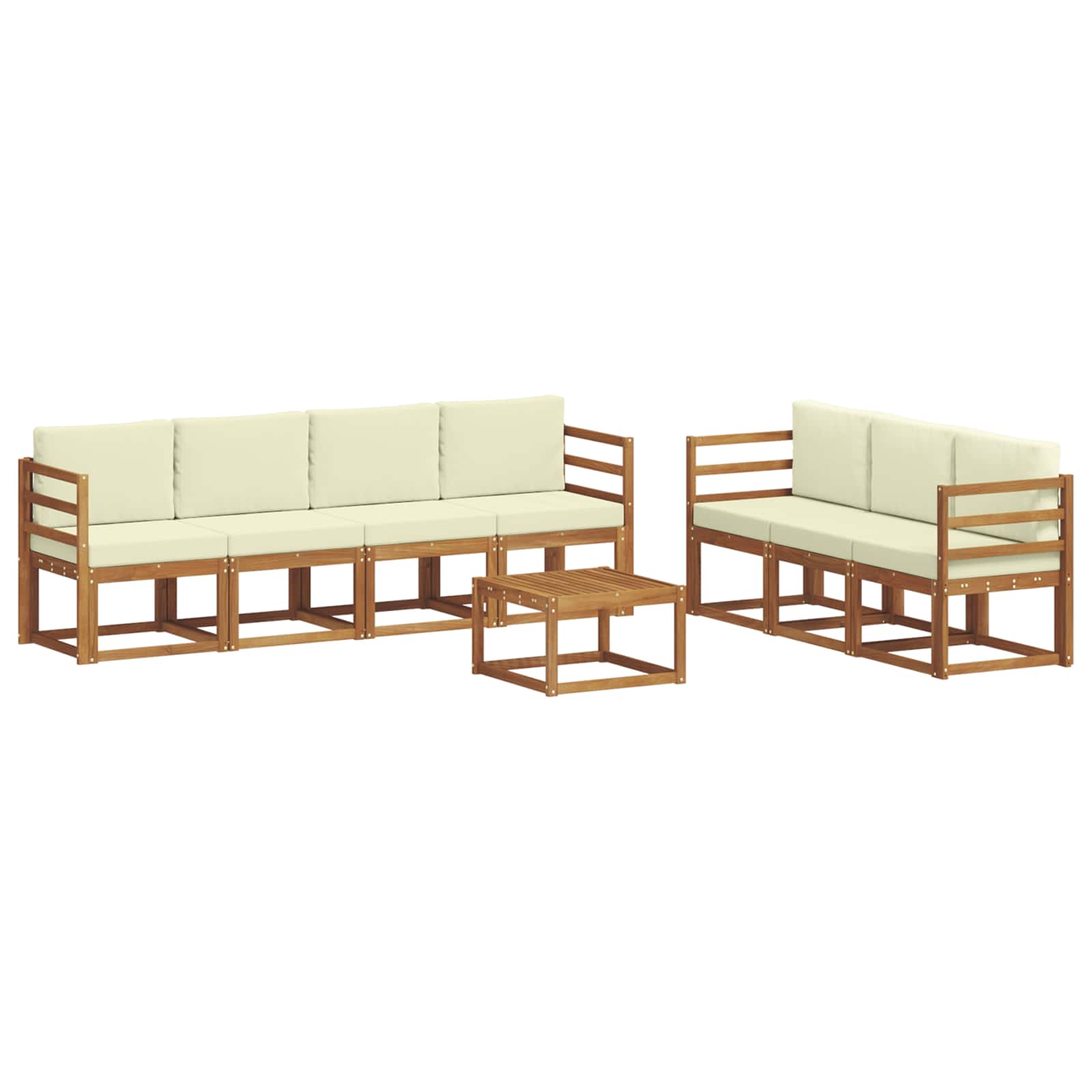vidaXL Outdoor-Sofagarnitur 8 pcs Natur und Creme