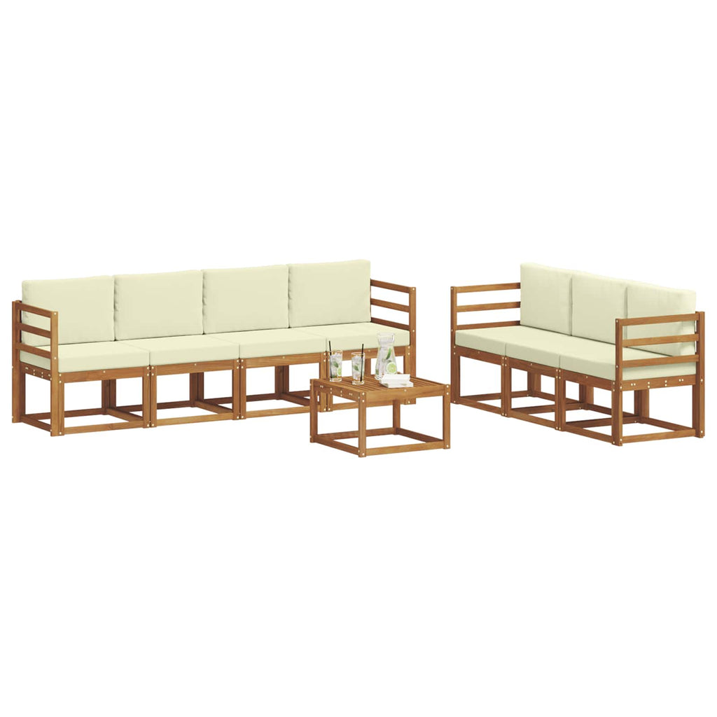 vidaXL Outdoor-Sofagarnitur 8 pcs Natur und Creme