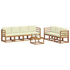 vidaXL Outdoor-Sofagarnitur 8 pcs Natur und Creme