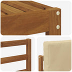 vidaXL Outdoor-Sofagarnitur mit Kissen 8 pcs Natürlich und Hellgrau