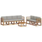 vidaXL Outdoor-Sofagarnitur mit Kissen 8 pcs Natürlich und Hellgrau