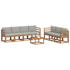 vidaXL Outdoor-Sofagarnitur mit Kissen 8 pcs Natürlich und Hellgrau