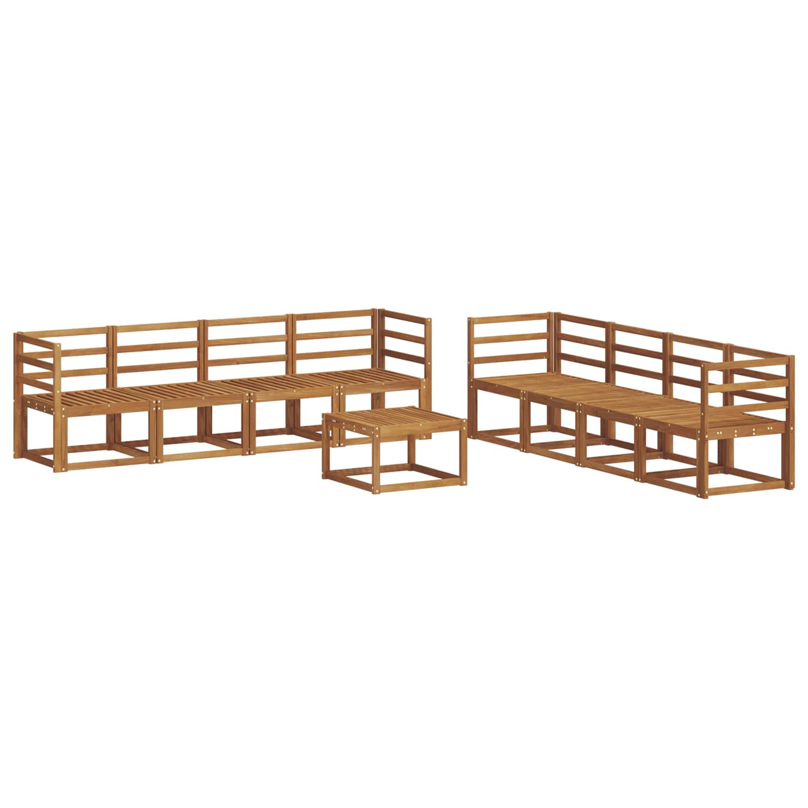 vidaXL Outdoor-Sofagarnitur 9 pcs Natur