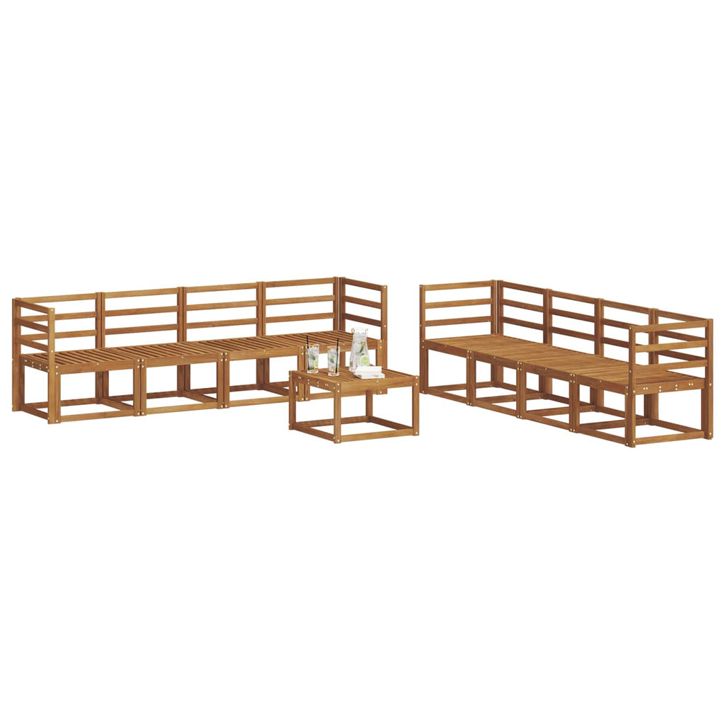 vidaXL Outdoor-Sofagarnitur 9 pcs Natur