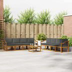 vidaXL Outdoor-Sofagarnitur 9 pcs Natur und Anthrazit