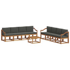 vidaXL Outdoor-Sofagarnitur 9 pcs Natur und Anthrazit