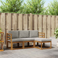 vidaXL Outdoor-Sofagarnitur mit Kissen 4 pcs Natürlich und Hellgrau