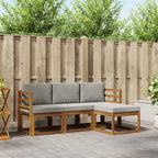 vidaXL Outdoor-Sofagarnitur mit Kissen 4 pcs Natürlich und Hellgrau