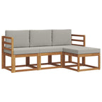 vidaXL Outdoor-Sofagarnitur mit Kissen 4 pcs Natürlich und Hellgrau