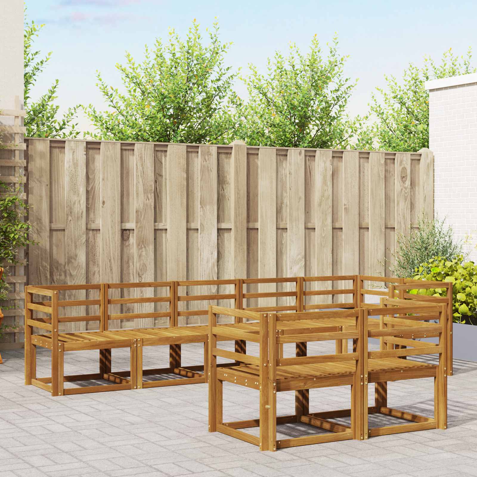 vidaXL Outdoor-Sofagarnitur 8 pcs Natur Massivholz Akazie
