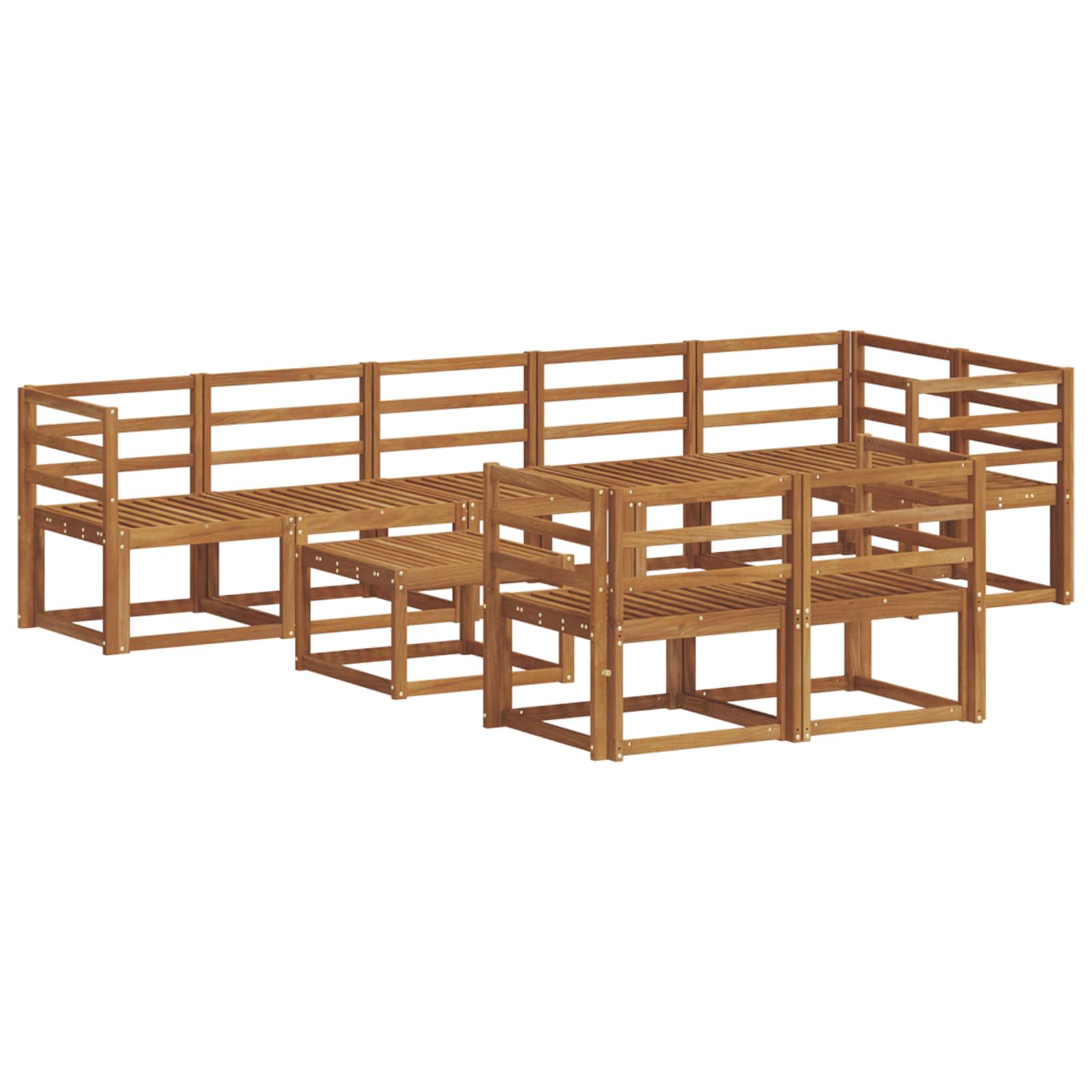 vidaXL Outdoor-Sofagarnitur 9 pcs Natur Massivholz Akazie