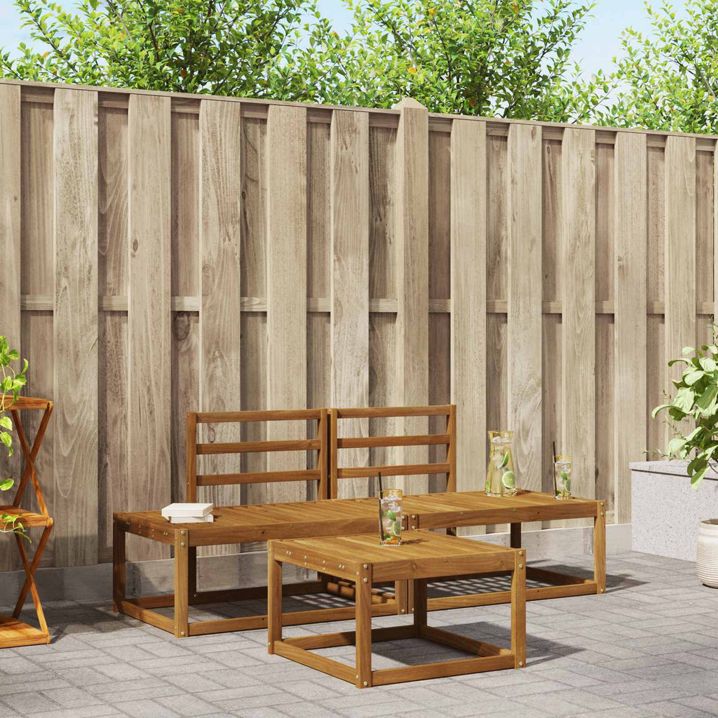 vidaXL Outdoor-Sofagarnitur 3 pcs Natur Massivholz Akazie