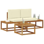 vidaXL Outdoor-Sofagarnitur mit Kissen 3 pcs Natur