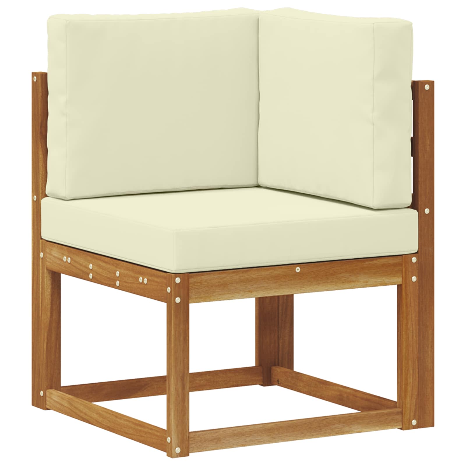 vidaXL Outdoor-Sofagarnitur mit Kissen 4 Stück Natur und Creme