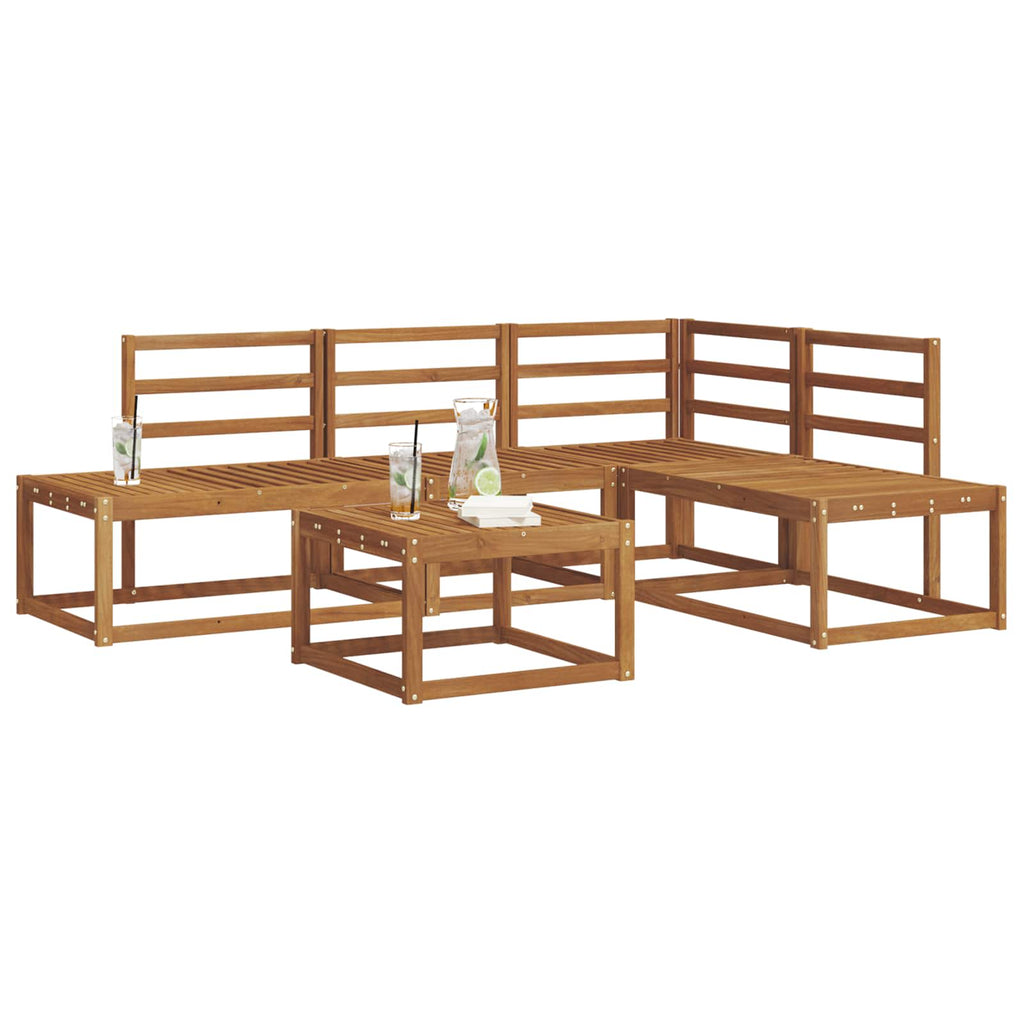 vidaXL Outdoor-Sofagarnitur 5 Stück Natur Massivholz Akazie