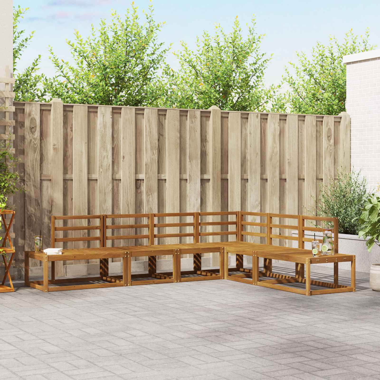 vidaXL Outdoor-Sofagarnitur 6 Stück Natur Massivholz Akazie