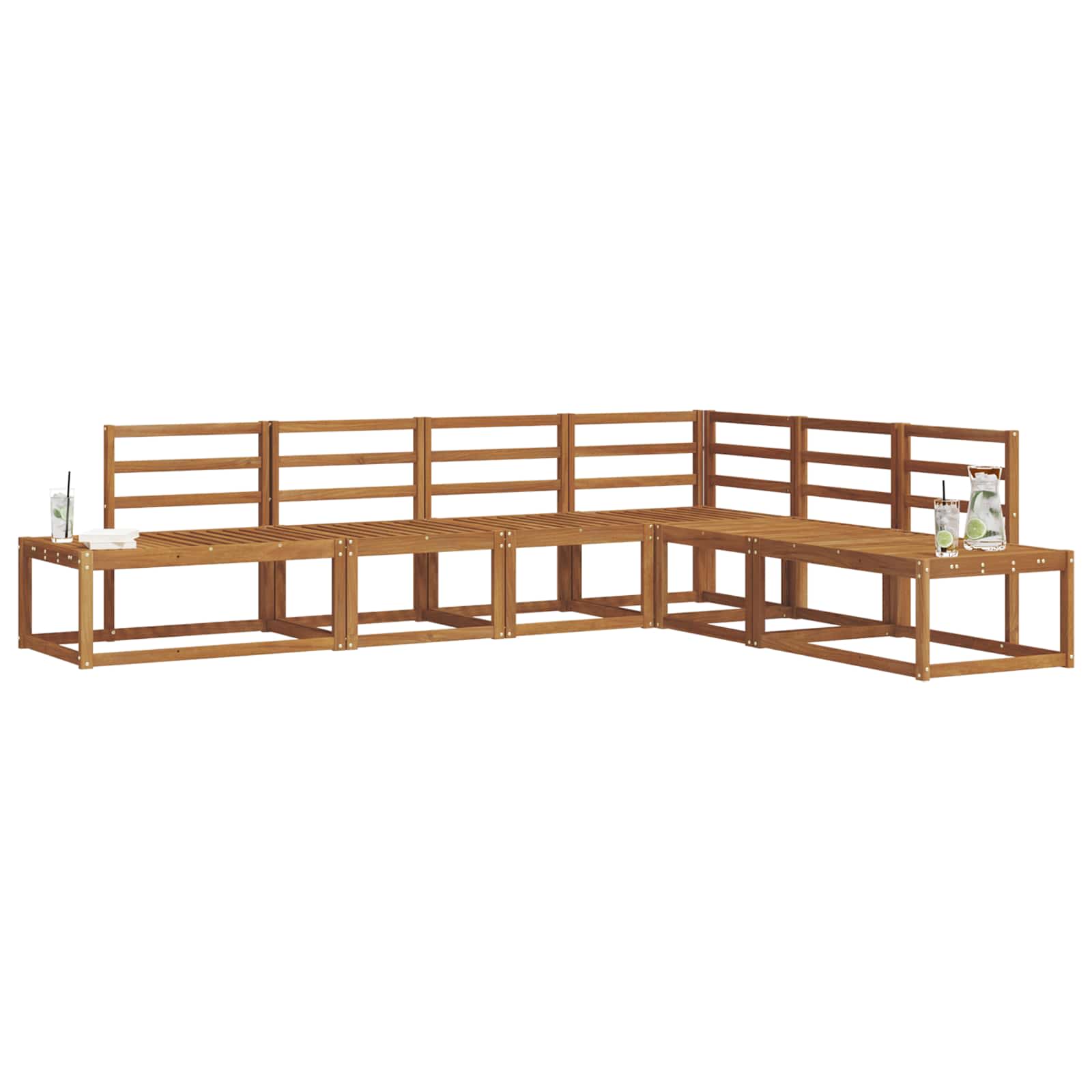 vidaXL Outdoor-Sofagarnitur 6 Stück Natur Massivholz Akazie