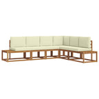 vidaXL Outdoor-Sofagarnitur mit Kissen 6 Stück Natur und Creme
