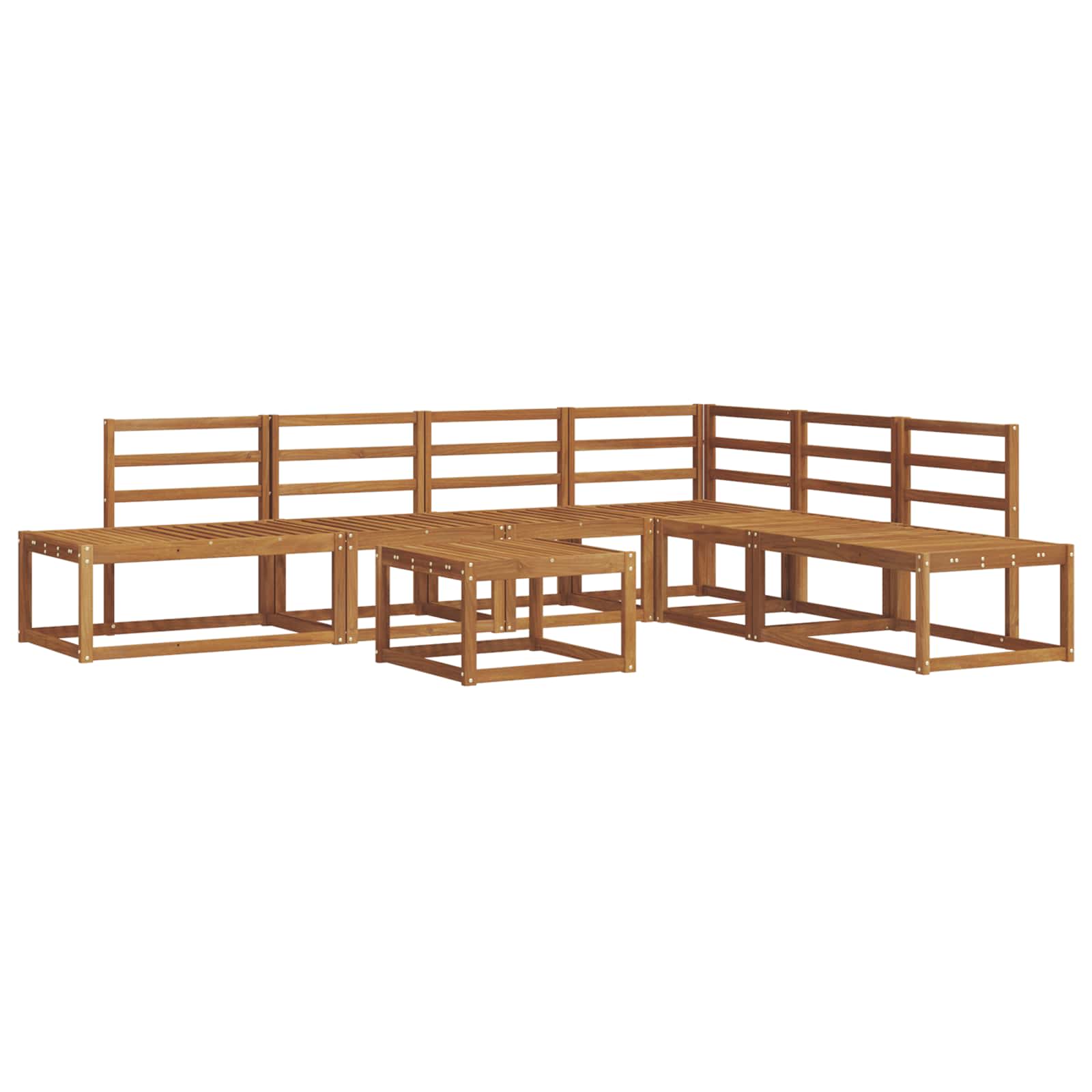 vidaXL Outdoor-Sofagarnitur 7 Stück Natur Massivholz Akazie
