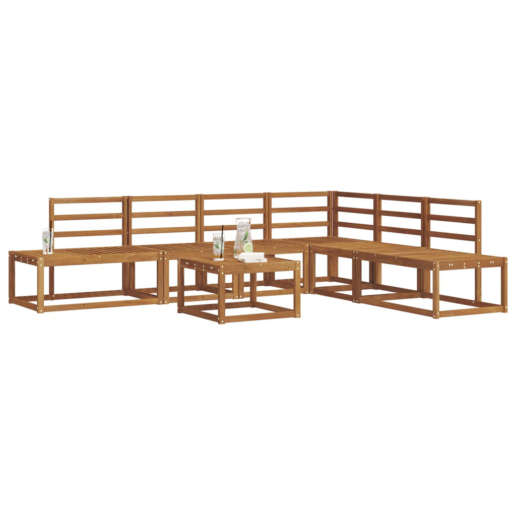 vidaXL Outdoor-Sofagarnitur 7 Stück Natur Massivholz Akazie