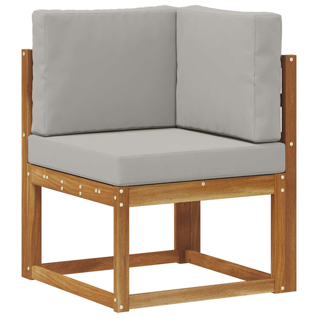vidaXL Outdoor-Sofagarnitur mit Kissen 10 pcs Natürlich und Hellgrau