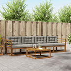 vidaXL Outdoor-Sofagarnitur 5 pcs Natürlich und Hellgrau