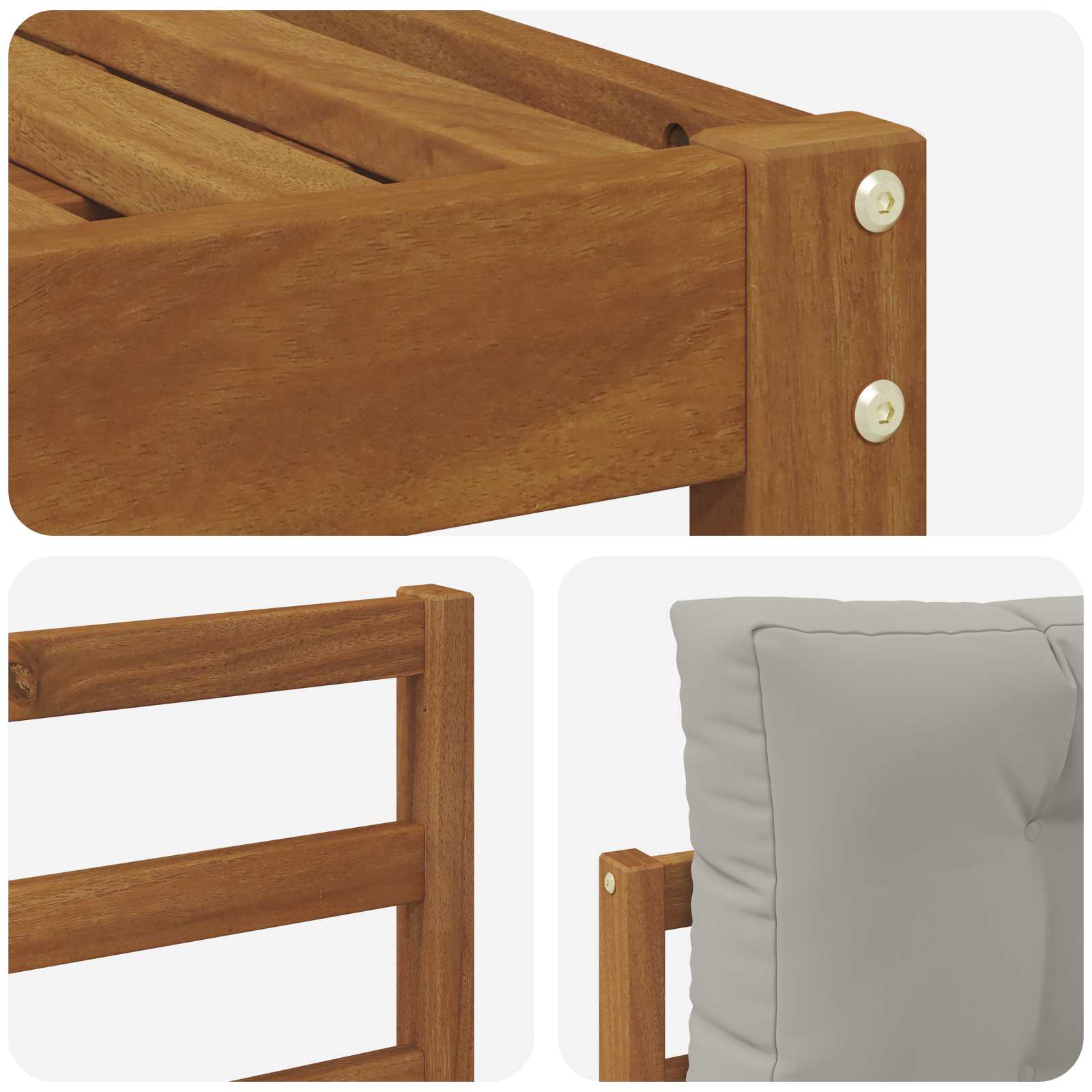 vidaXL Outdoor-Sofagarnitur 7 pcs Natürlich und Hellgrau