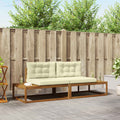 vidaXL Outdoor-Sofagarnitur mit Kissen Natur und Creme