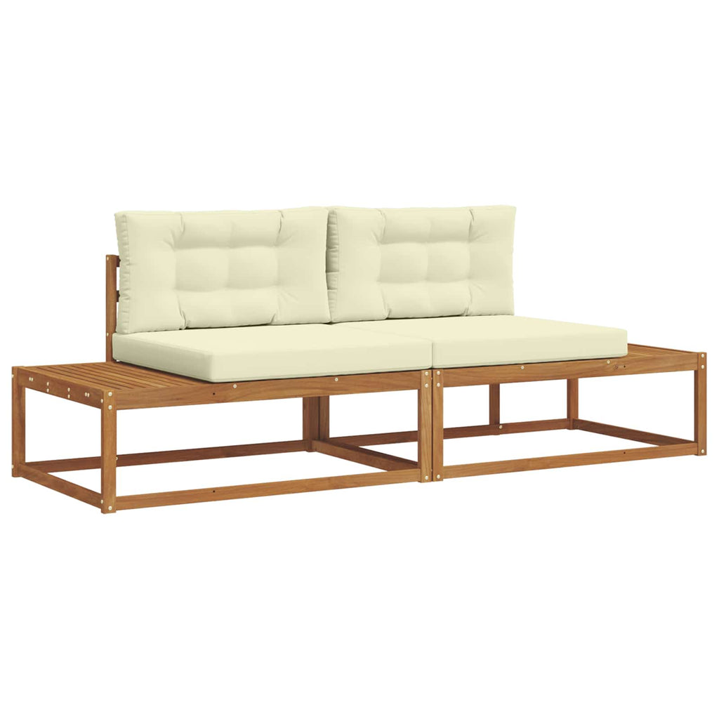 vidaXL Outdoor-Sofagarnitur mit Kissen Natur und Creme
