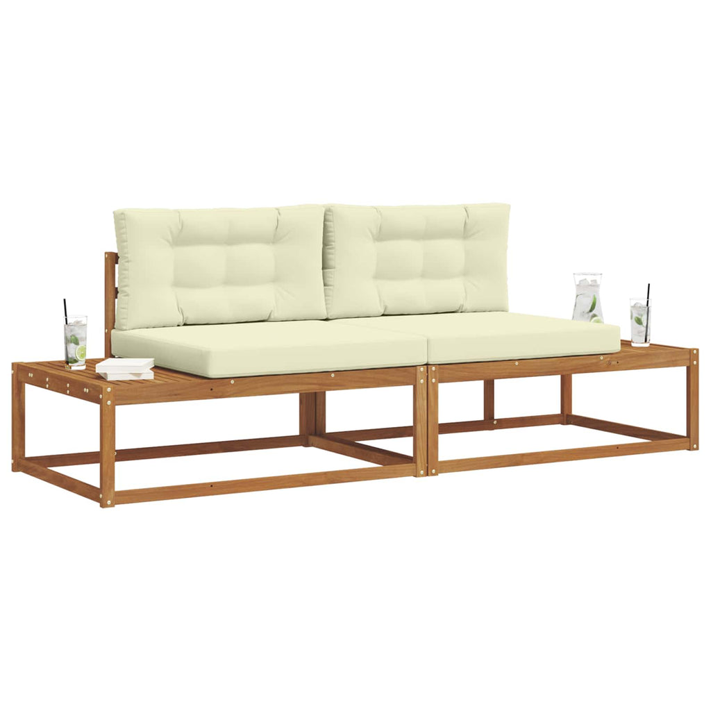 vidaXL Outdoor-Sofagarnitur mit Kissen Natur und Creme