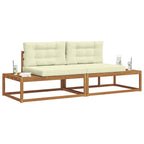 vidaXL Outdoor-Sofagarnitur mit Kissen Natur und Creme