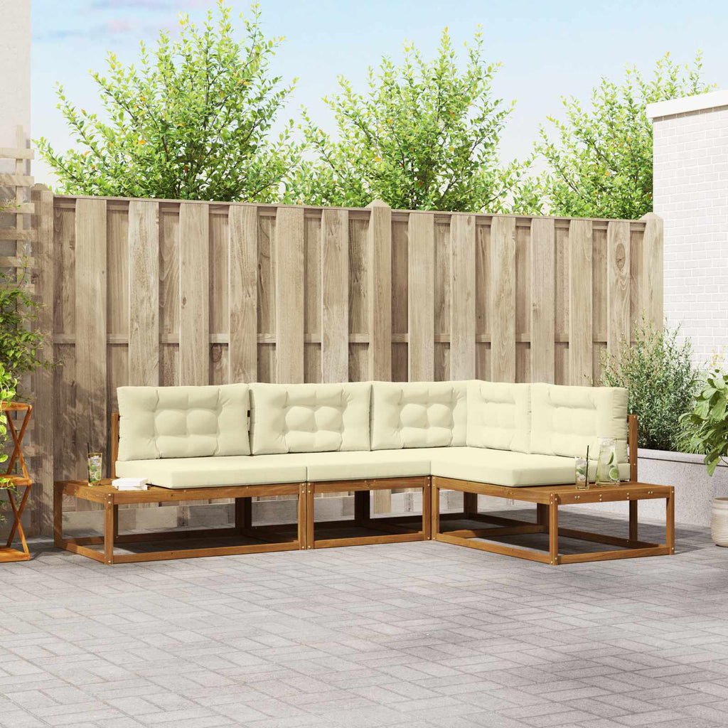 vidaXL Outdoor-Sofagarnitur Natur und Creme