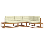 vidaXL Outdoor-Sofagarnitur Natur und Creme