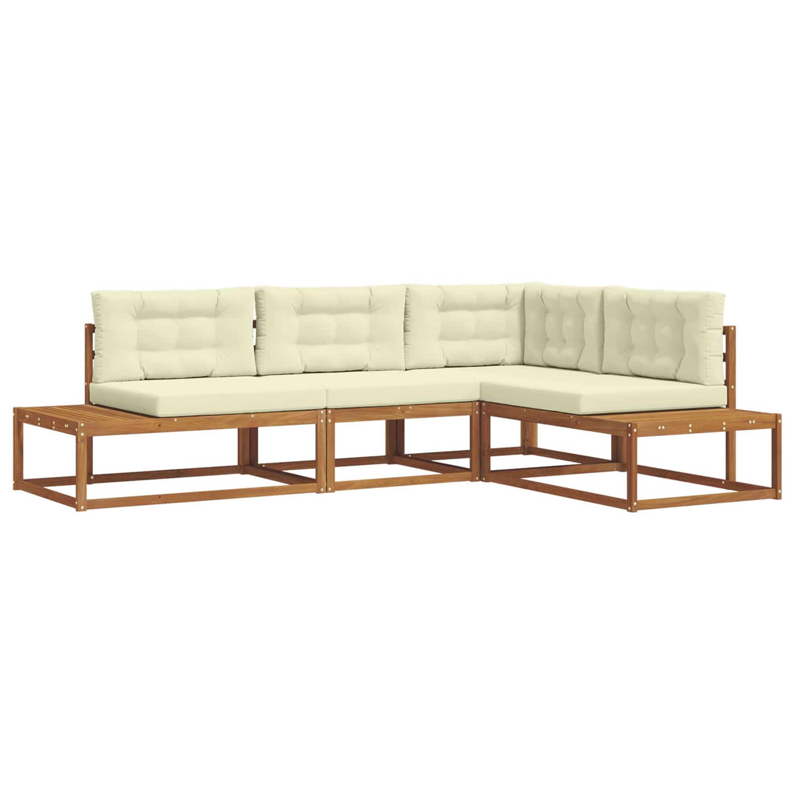 vidaXL Outdoor-Sofagarnitur Natur und Creme