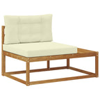 vidaXL Outdoor-Sofagarnitur Natur und Creme