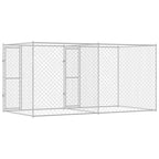 vidaXL Hundekäfig Silber 400 x 200 x 200 cm Verzinkter Stahl