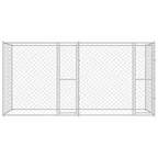 vidaXL Hundekäfig Silber 400 x 200 x 200 cm Verzinkter Stahl