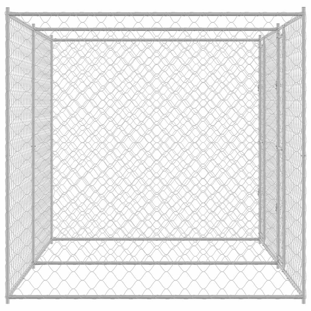 vidaXL Hundekäfig Silber 400 x 200 x 200 cm Verzinkter Stahl